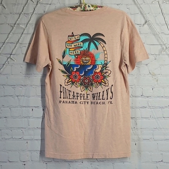 Pineapple Willy's Panama City Beach Florida Traditional Tattoo Print Tee Tshirt - Picture 4 of 15
